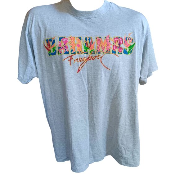 XL Vintage T-Shirt Single Stitch Bahamas Freeport Screen Stars 1990's Souvenir - Picture 2 of 6
